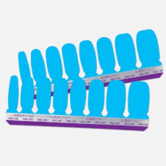 Color Street RETIRED BLUE-DAPEST Vibrant NEON BLUE Nail SET - Picture 6 of 8